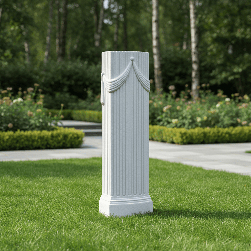 Hungford Pillar Outdoor Statue (37 - Inch) Side Angle