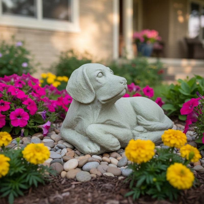 Hunter Pup Statue (9 - Inch) Side Angle