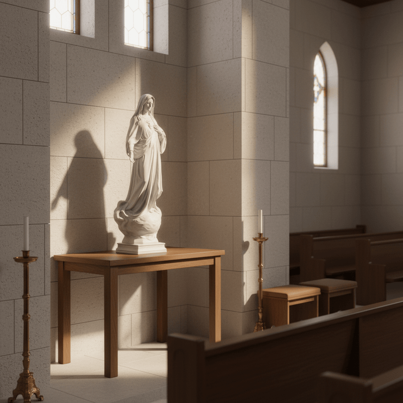 Immaculate Heart of Mary Religious Statue (39 - Inch) Side Angle