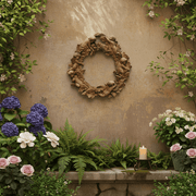 Infant in Leaves Garden Plaque (30.0 - Inch) Side Angle