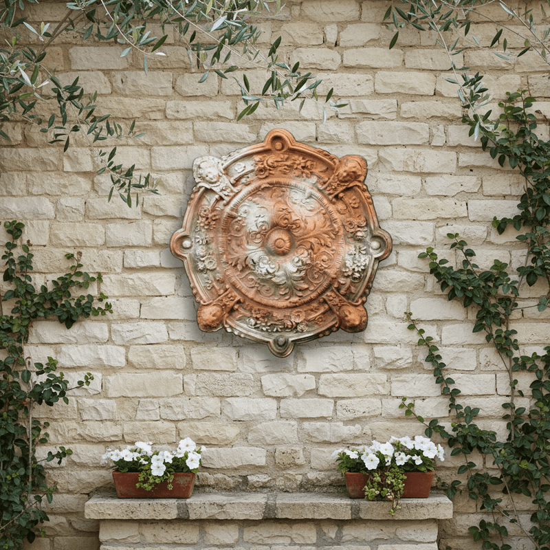 Intorno Medallion Outdoor Plaque (35.0 - Inch) Side Angle