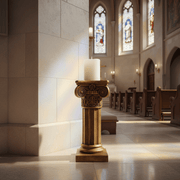 Ionic Candleholder Religious Statue (15 - Inch) Side Angle