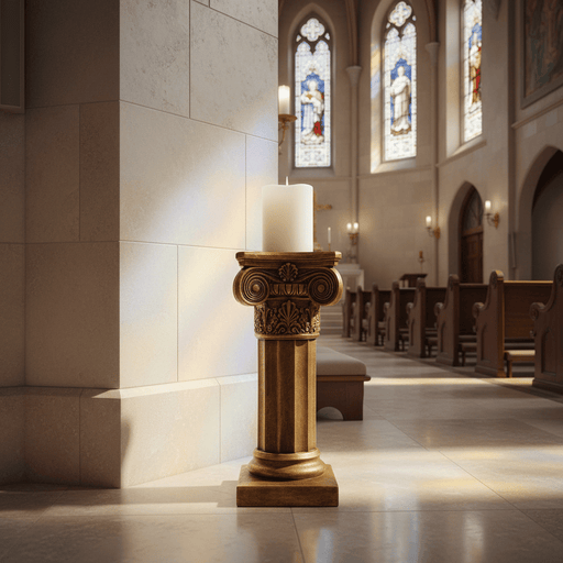 Ionic Candleholder Religious Statue (15 - Inch) Side Angle