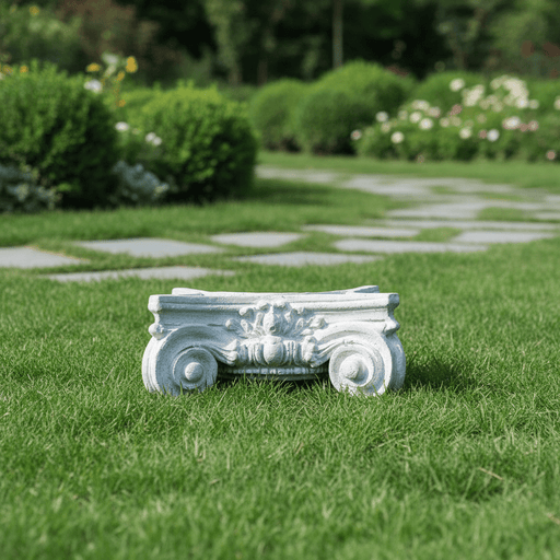 Ionic Capital Outdoor Statue (7 - Inch) Side Angle