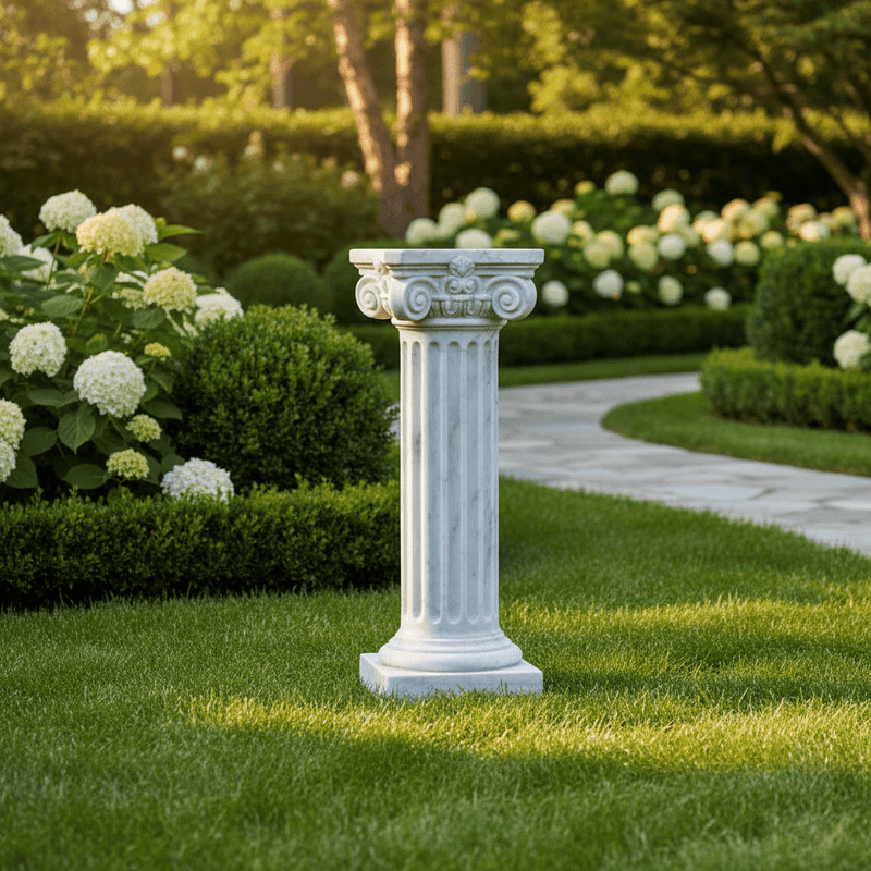 Ionic Column Outdoor Statue (11 - Inch) Side Angle