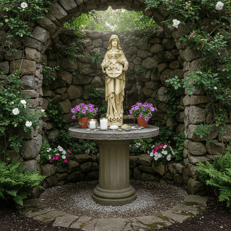 Irish Garden Statue (18.0 - Inch) Side Angle