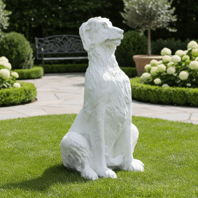 Irish Wolfhound Dog Garden Statue (49 - Inch) Side Angle