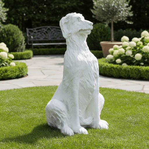 Irish Wolfhound Dog Garden Statue (49 - Inch) Side Angle