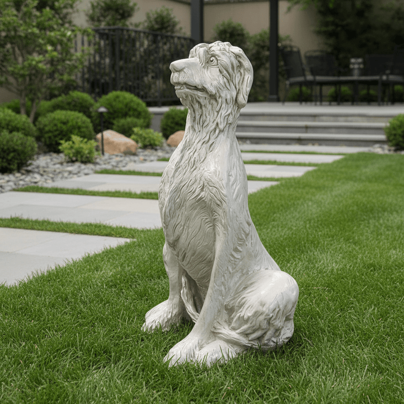 Irish Wolfhound Dog Garden Statue (49 - Inch) Side Angle