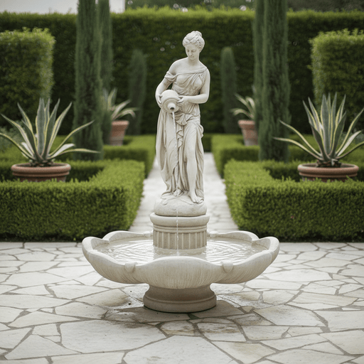 Italian Shell Fountain Garden Fountain (72 - Inch) Side Angle