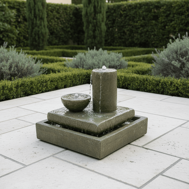 Iwa Tranquility Garden Fountain (22 - Inch) Side Angle