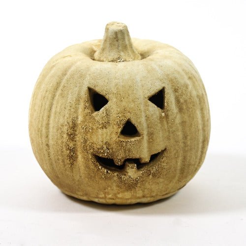 Jack - O - Lantern Garden Statue (12 - Inch) Side Angle
