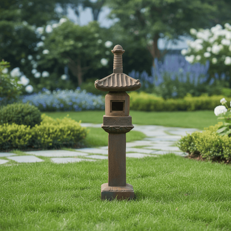Japanese Lantern Statue (62 - Inch) Side Angle