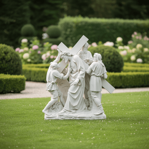 Jesus and Simon of Cyrene Religious Statue Station 5 (61-Inch)