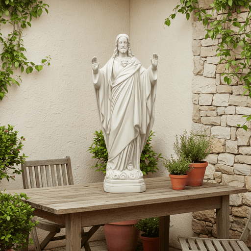 Jesus Christ Blessing Statue (26 - Inch) Side Angle