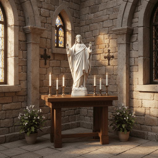 Jesus Christ Blessing Statue (26 - Inch) Side Angle