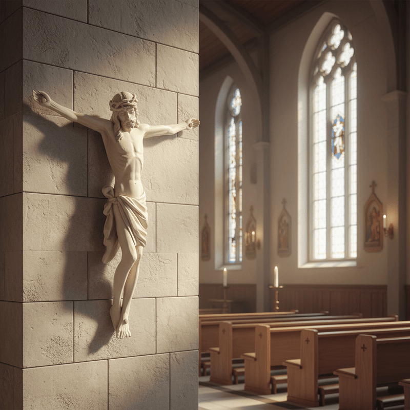 Jesus Corpus Religious Statue (37 - Inch) Side Angle