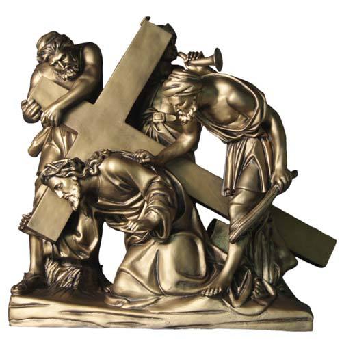 Jesus Falls the First Time Statue Station 3 (48-Inch)