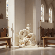 Jesus Falls the Second Time Religious Statue (25 - Inch) Side Angle