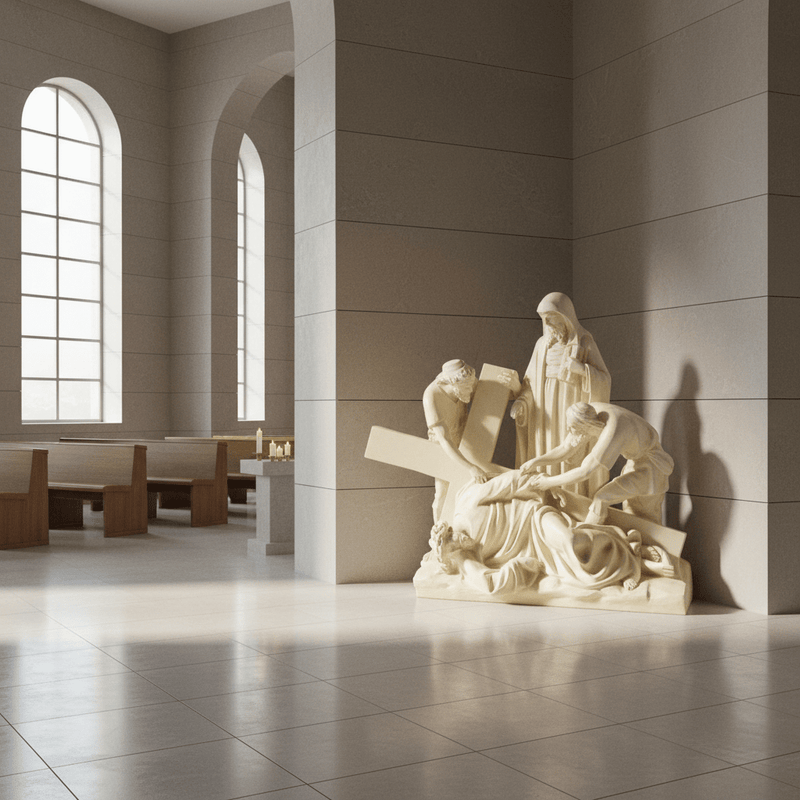 Jesus Falls the Third Time Statue Station 9 (27-Inch)