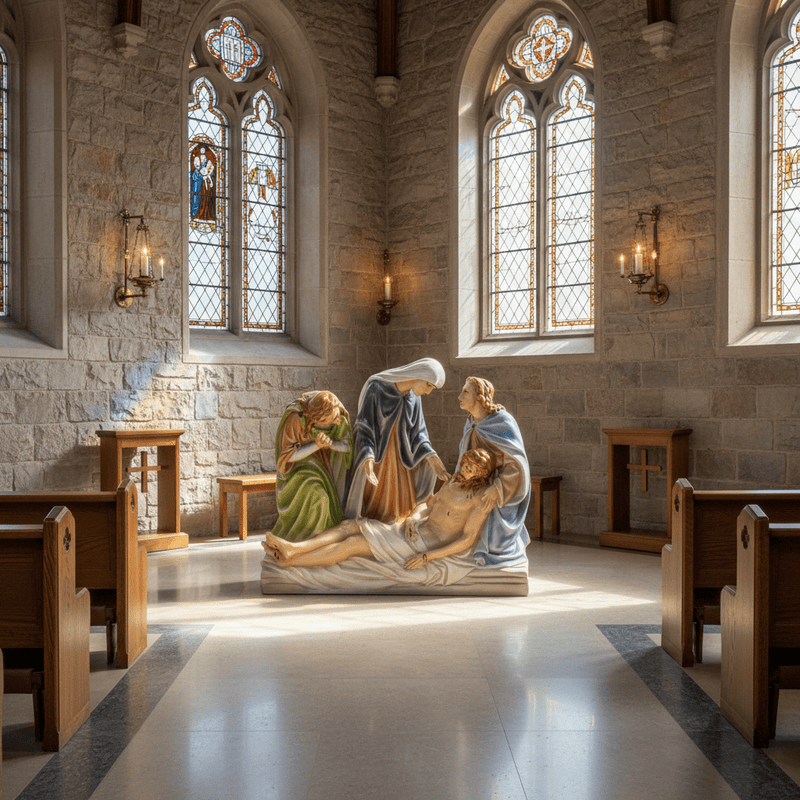 Jesus Is Removed from the Cross Statue (26 - Inch) Side Angle