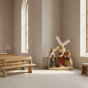 Jesus Meets His Mother Religious Statue (22 - Inch) Side Angle
