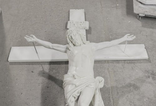 Jesus Metal Cross Religious Statue (12-Inch)