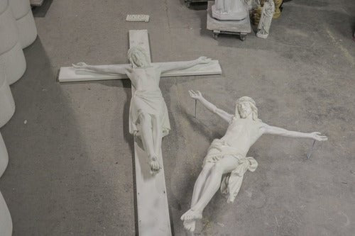 Jesus Metal Cross Religious Statue (12-Inch)
