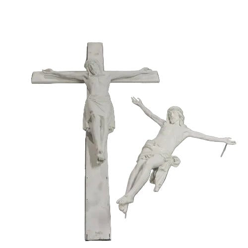 Jesus Metal Cross Religious Statue (12-Inch)