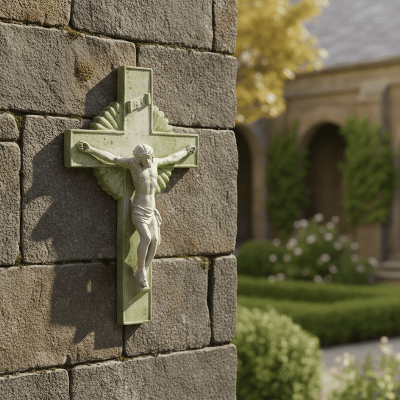 Jesus on the Cross Statue (20 - Inch) Side Angle