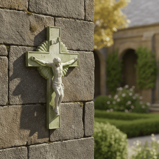 Jesus on the Cross Statue (20 - Inch) Side Angle