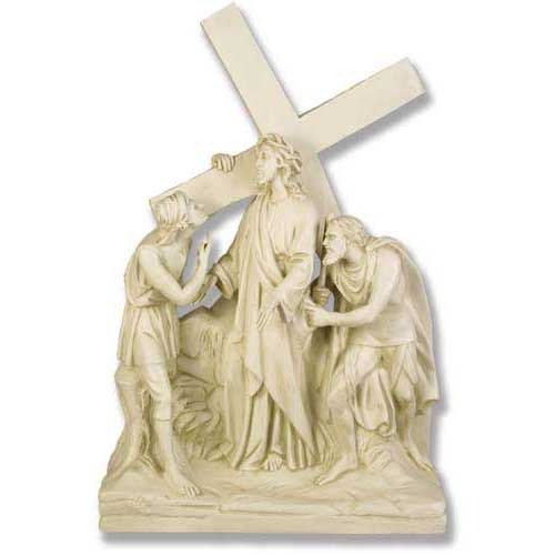 Jesus Receiving the Cross Statue (20 - Inch) Side View