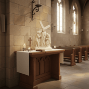Jesus Receiving the Cross Statue (20 - Inch) Side Angle