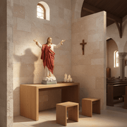 Jesus Sacred Heart Blessing Statue (30 - Inch) Side Angle