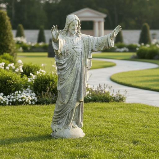 Jesus Sacred Heart Blessing Statue (60 - Inch) Side Angle