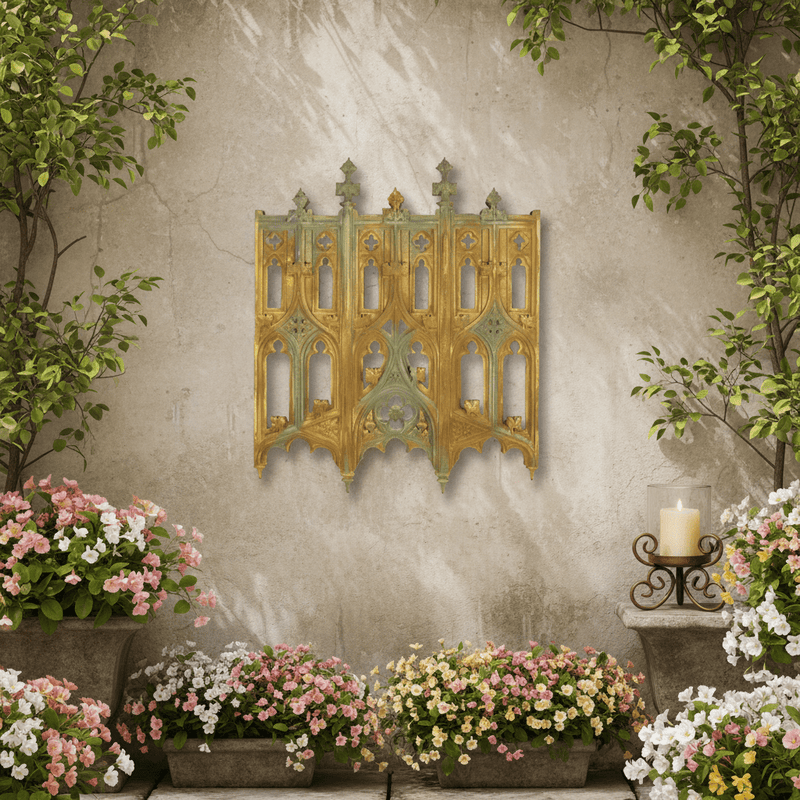 John Michael Tracery Outdoor Plaque (38.0 - Inch) Side Angle