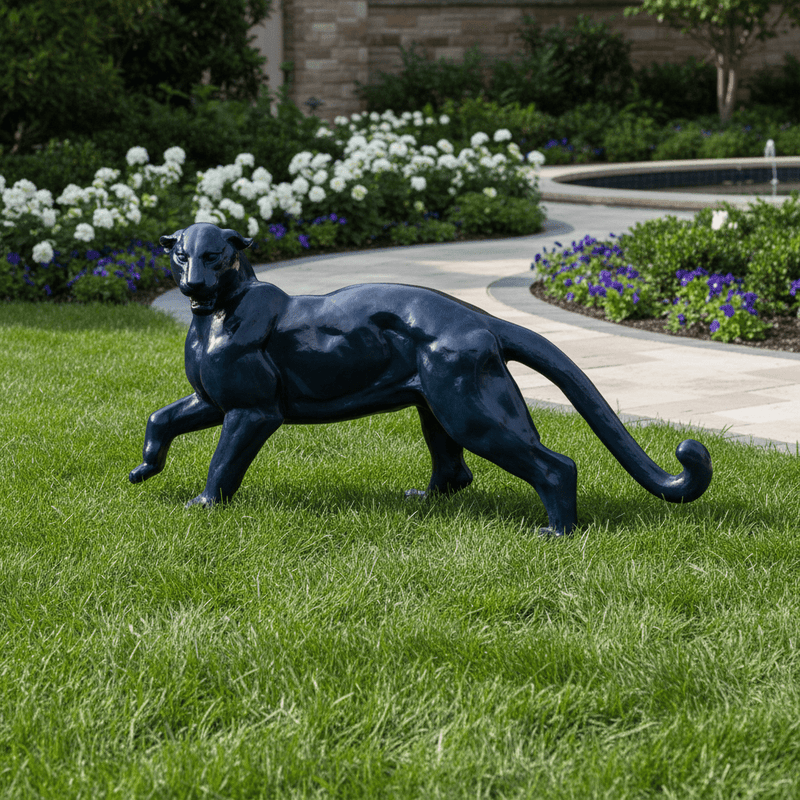 Jungle Cat Garden Statue (3 - Inch) Side Angle