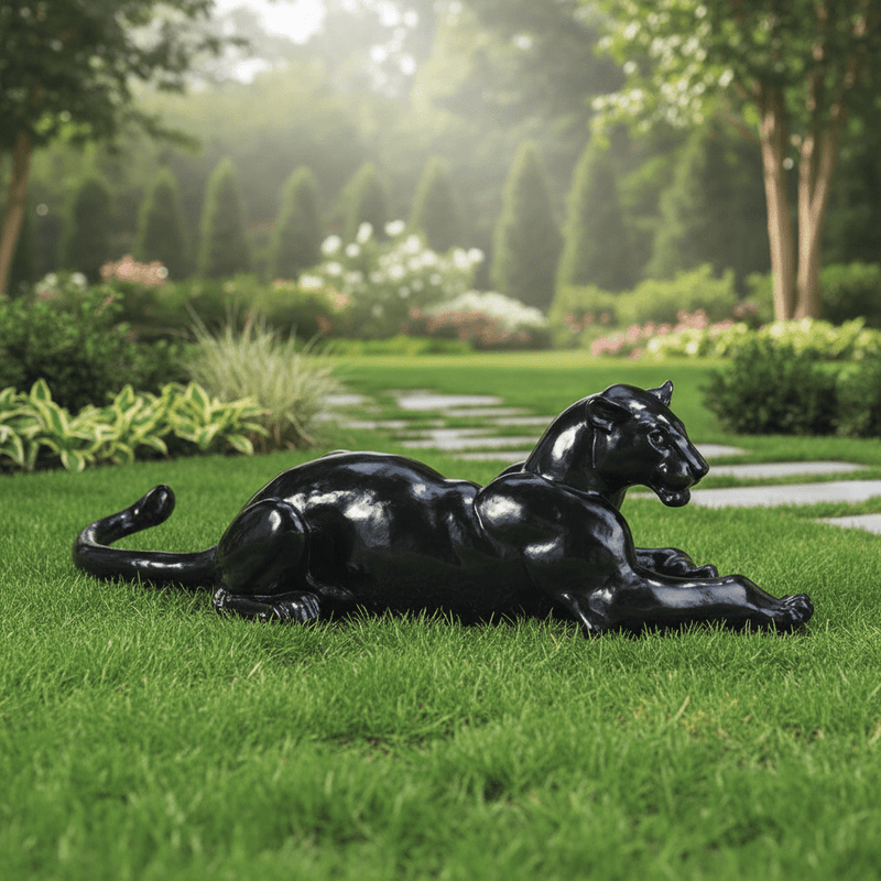 Jungle Cat Garden Statue (72 - Inch) Side Angle