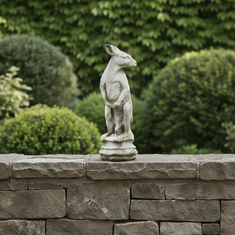 Kangaroo Finial Outdoor Statue (22 - Inch) Side Angle