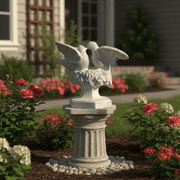Kissing Doves Bird Garden Statue (14 - Inch) Side Angle