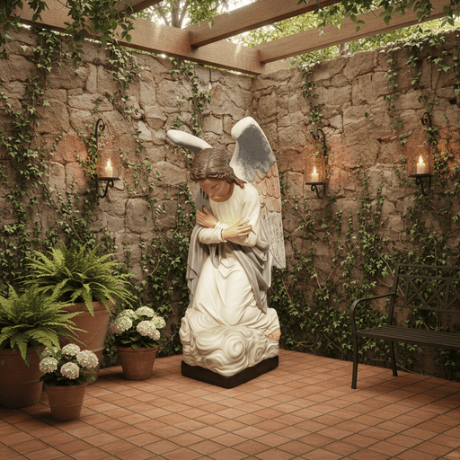 Kneeling Angel Outdoor Statue (56 - Inch)