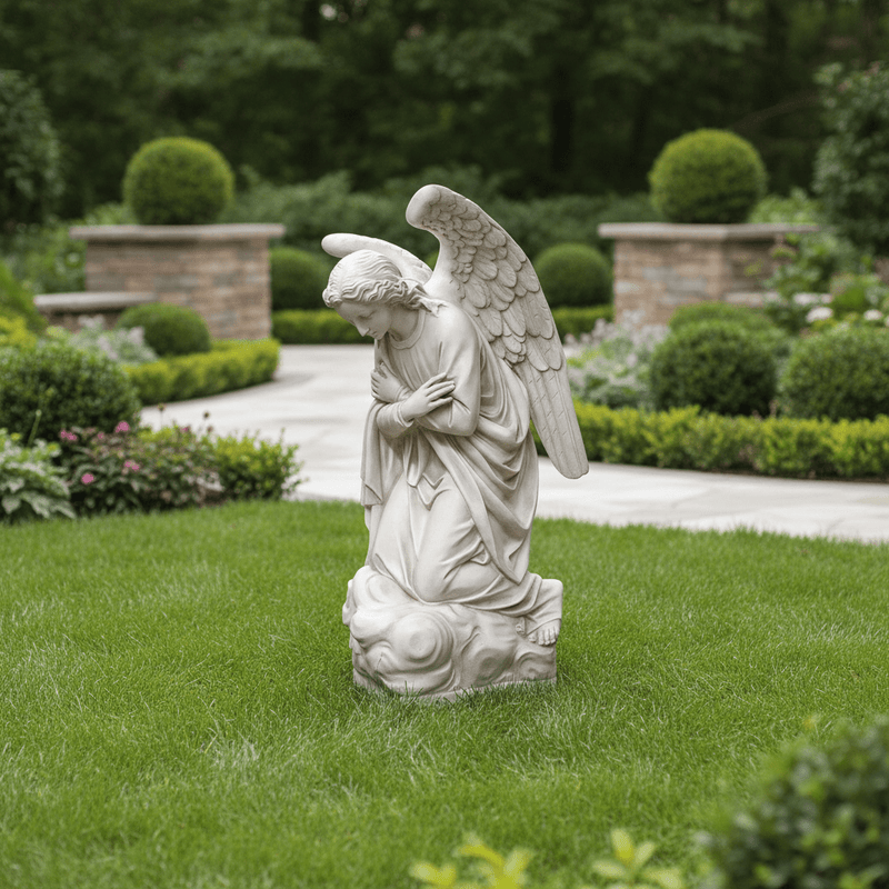 Kneeling Angel Outdoor Statue (56 - Inch)