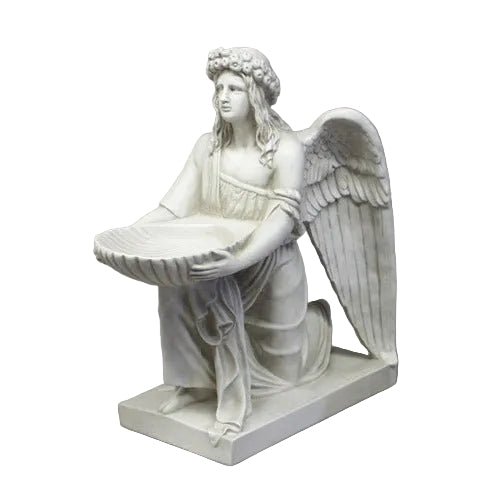 Kneeling Angel With Bowl Outdoor Statue (19 - Inch)