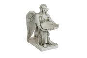 Kneeling Angel With Shell Bowl Outdoor Statue (8 - Inch)