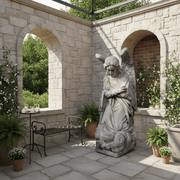 Kneeling Prayer Angel Catholic Statue (56 - Inch) Side Angle