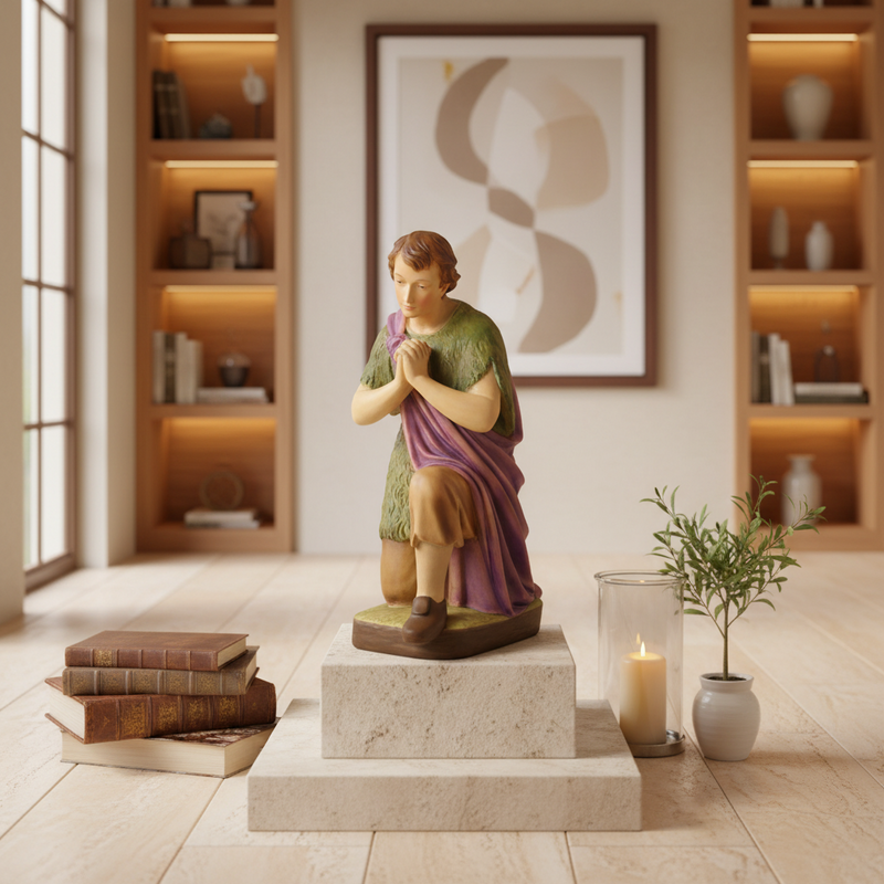 Kneeling Shepherd Religious Statue (30-Inch)