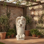 Kneeling Sorrowful Angel Outdoor Statue (27 - Inch) Side Angle