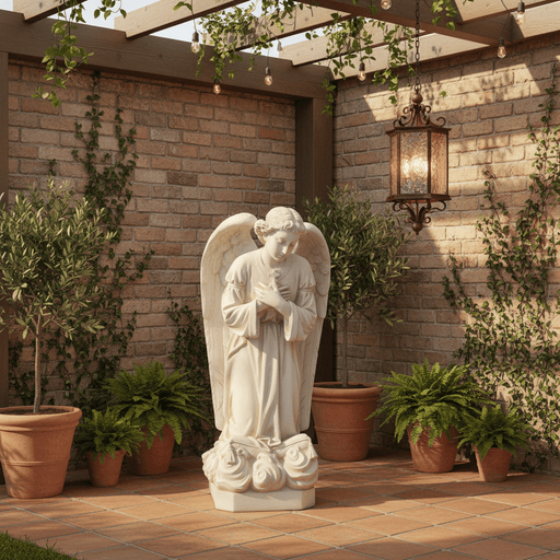 Kneeling Sorrowful Angel Outdoor Statue (27 - Inch)