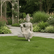 Kwan Yin Sitting Statue (32 - Inch) Side Angle