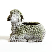 Lamb Planter Garden Statue (11 - Inch) Side Angle View